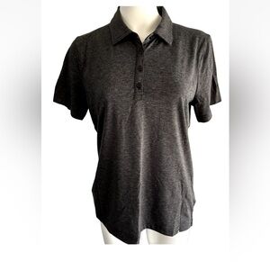 New Travis Mathew Polo Shirt Women Pepsi Cola Black Heather Sunnyvale Size L